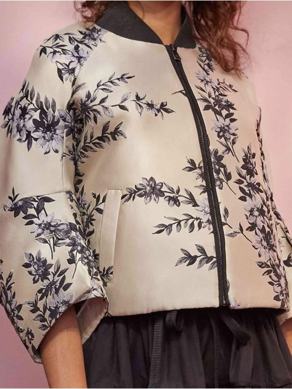 Fendi Floral Satin Bomber Jacket